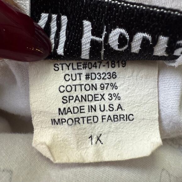 Vintage Parisian Print Button Down Shirt Women 1X White Retro Novelty Artsy Chic - Picture 7 of 9